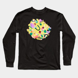 Geometric Organic Pieces YELLOW Long Sleeve T-Shirt